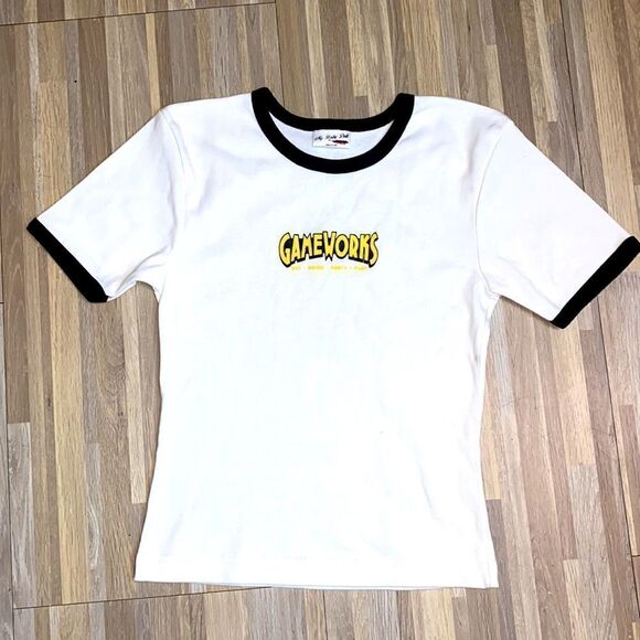 Y2K Vintage baby doll crop top t shirt games work sports bar arcade 2000s womens - Picture 7 of 7